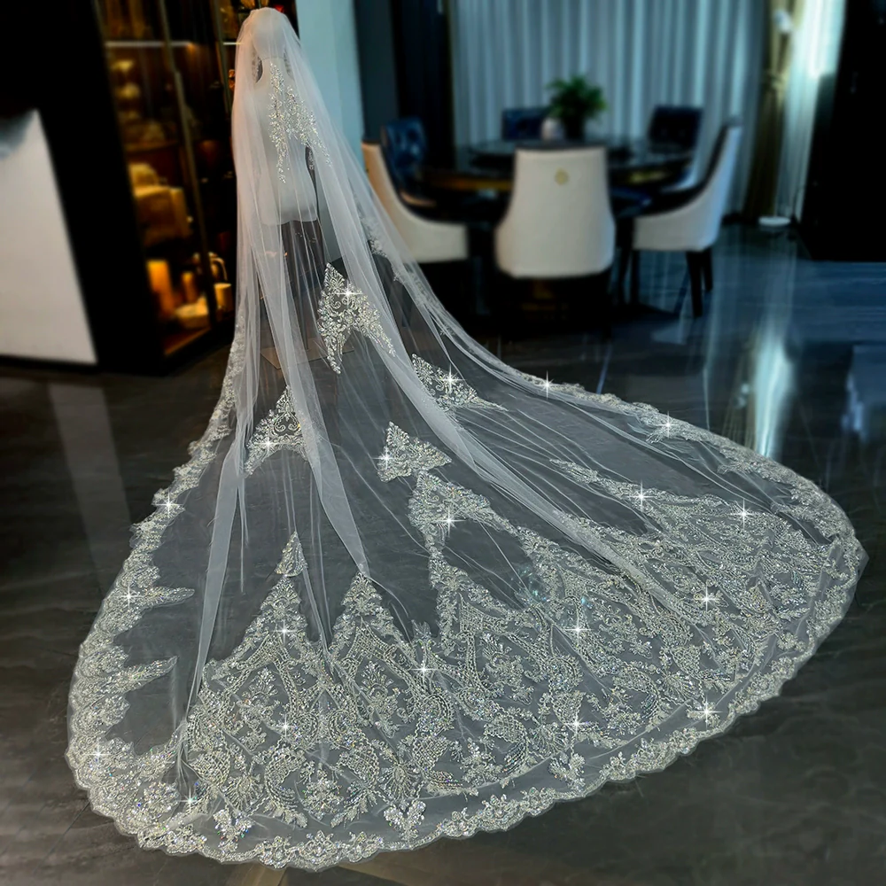 Beaded Wedding Veil - Image 3