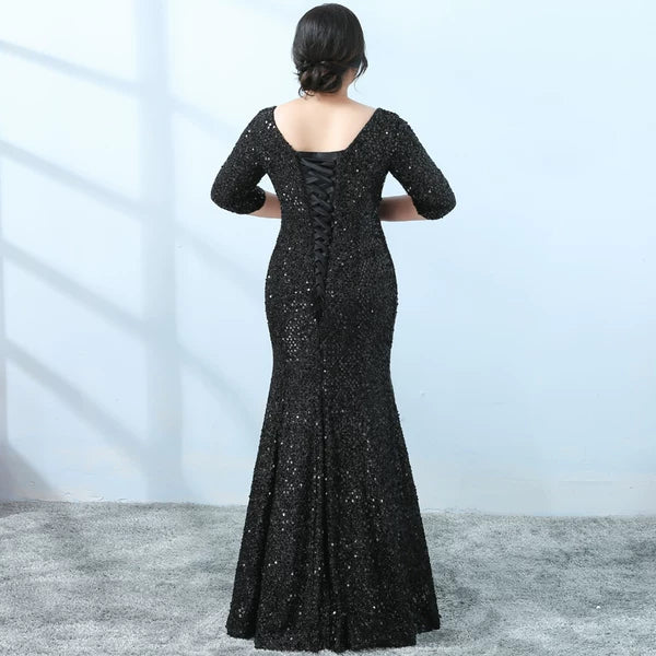 Black Sequin Elegant Evening Dress - Image 4