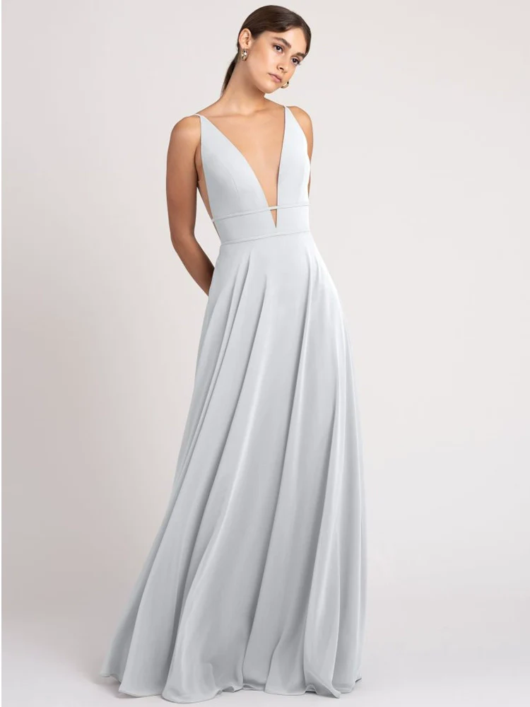 Bridesmaid Dress Mesh A-Line High Waist Long Sleeve - Image 17