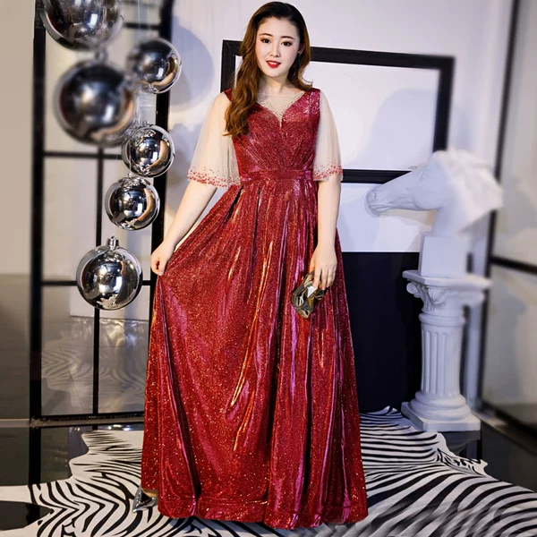 Burgundy Evening Dress - Image 4