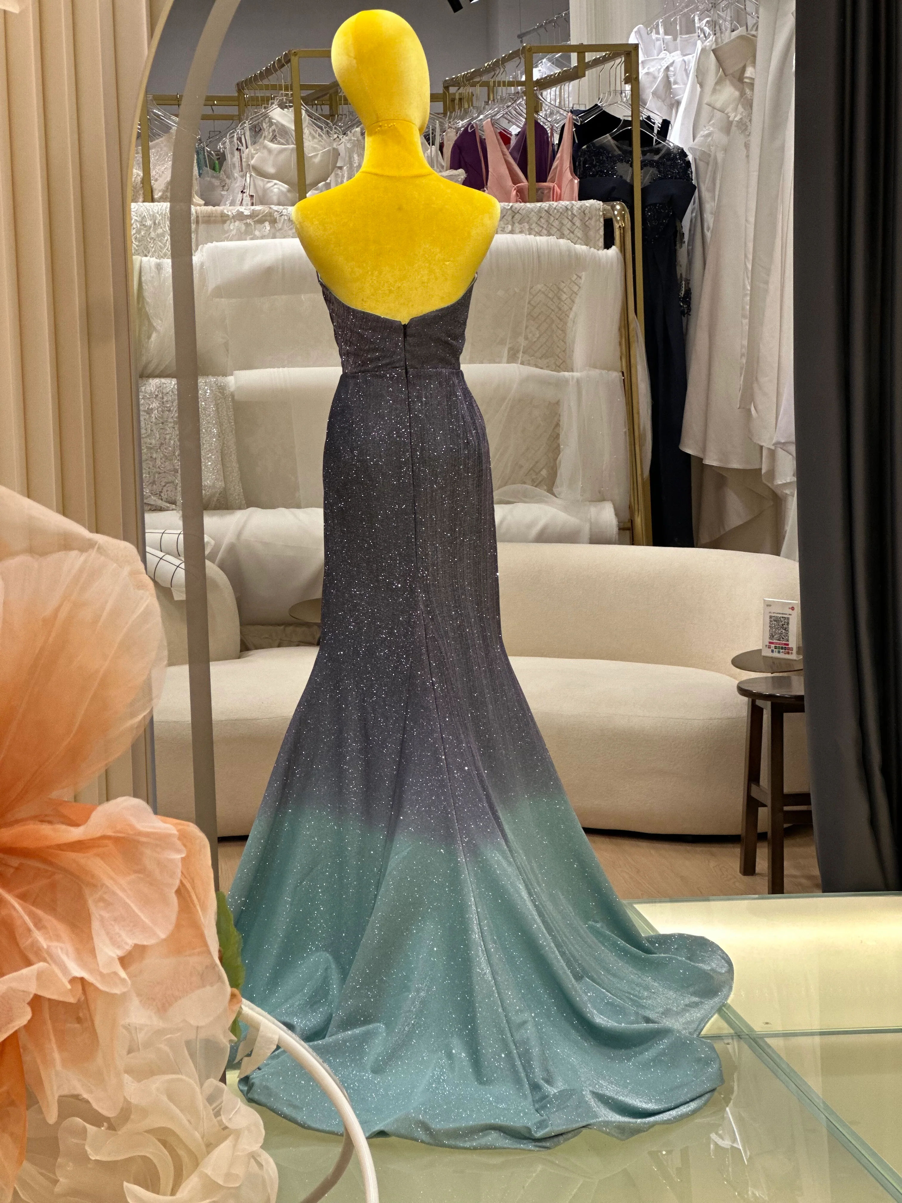 EG-AME-10007 EVENING GOWN PREMIUM FABRIC SIZE XS BUST 82 WAIST 65 - Image 6