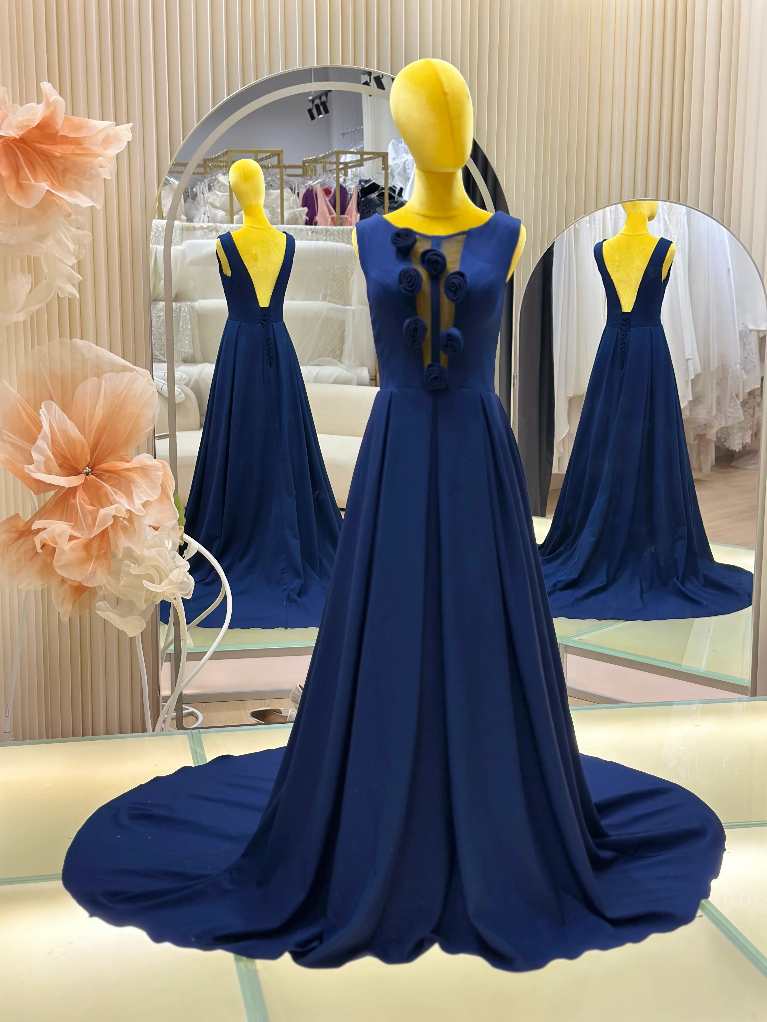 EG-AME-10008 EVENING GOWN PREMIUM FABRIC SIZE M-XXL BUST 84-96 WAIST 68-80 - Image 2