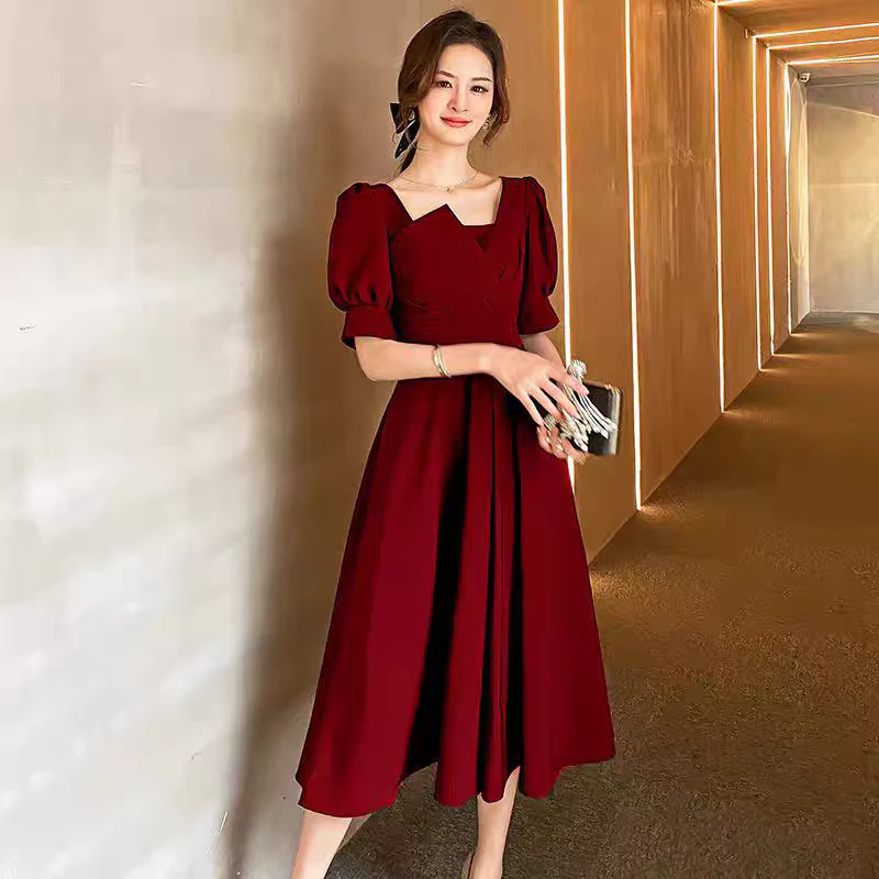 EG-SALE-AME-00105 Evening dress for women, light luxury, niche, high-end party, high-end feeling, usually can be worn, blue bridesmaid dress, - Image 8