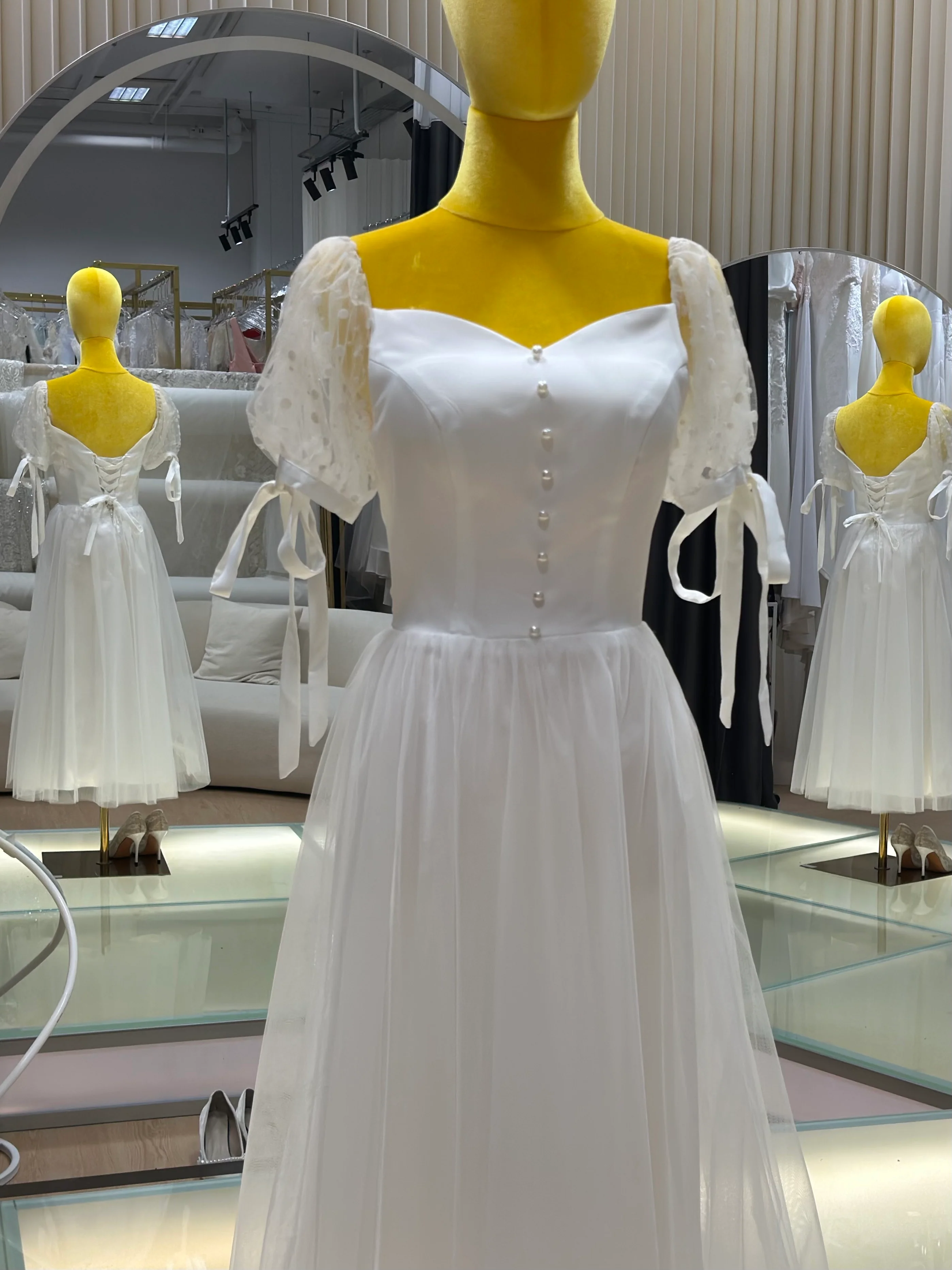 BG-WED-AME-10064 French travel photography light wedding dress new forest style simple small bride marriage certificate banquet dress wedding dress - Image 4