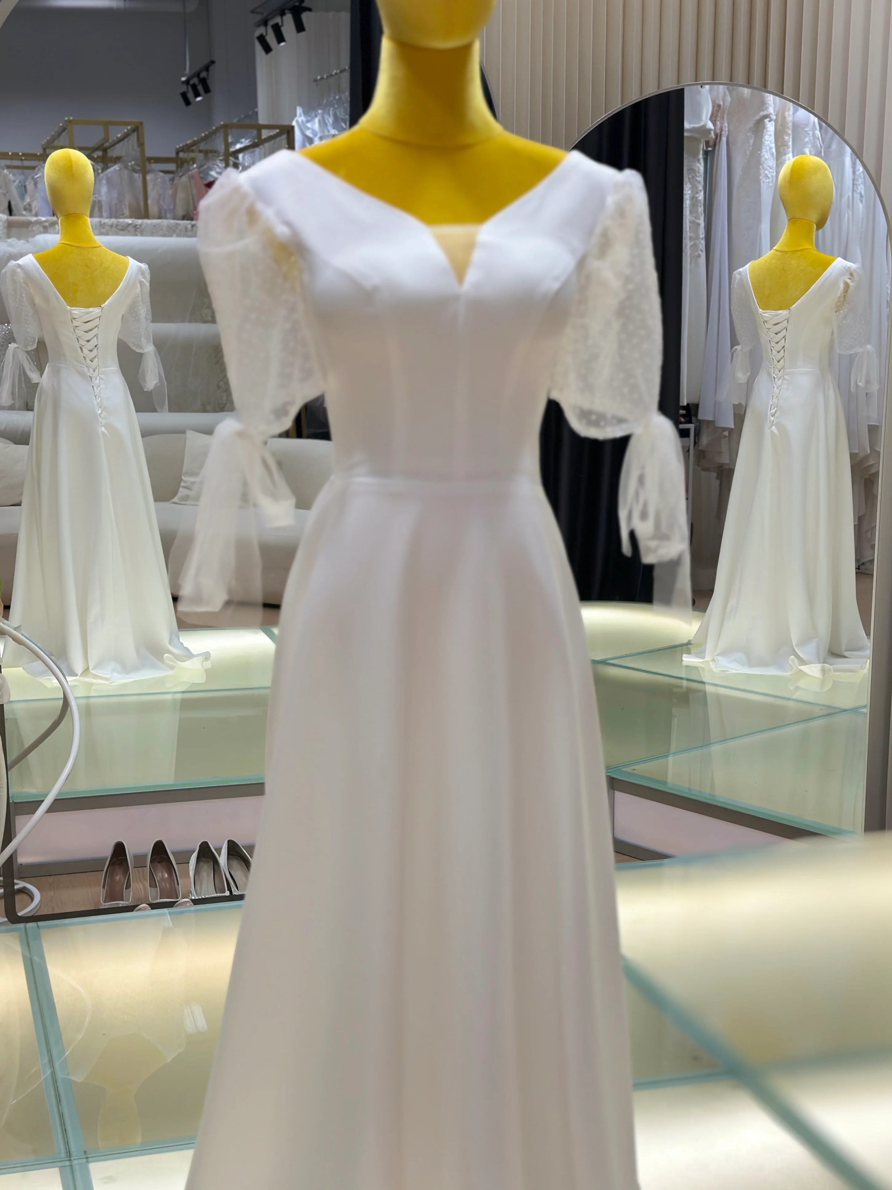 BG-WED-AME-10066 wedding dress forest style slim French style simple bride going out small dress spring - Image 7