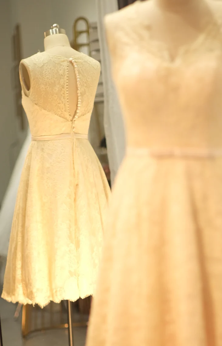 EG-SALE-AME-00210 Evening Gown full france lace fabric , evening dress, party dress, mother bride dress, simple dress - Image 4