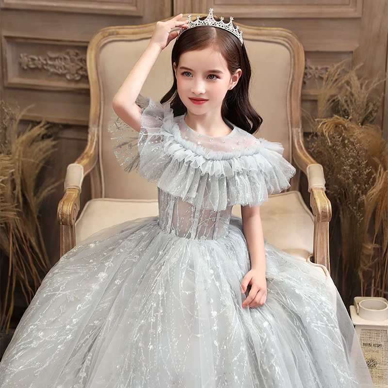 Elegant Children's Wedding Dress Flower Girl Piano Performance Costume - Image 4