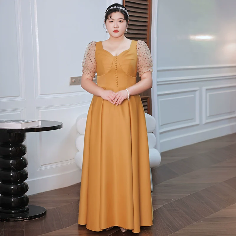 Elegant Orange Evening Gown - Image 2
