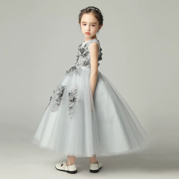 Elegant Teen Girls' Wedding Dress: Long Skirt Princess Costume - Image 3