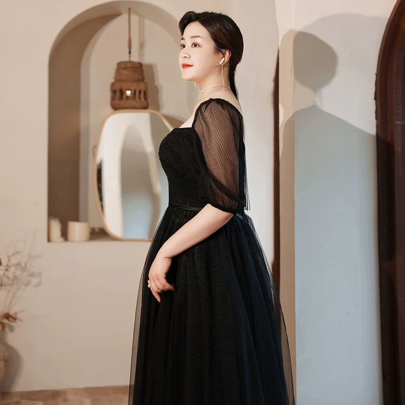 Elite Black French Evening Dress - Image 3