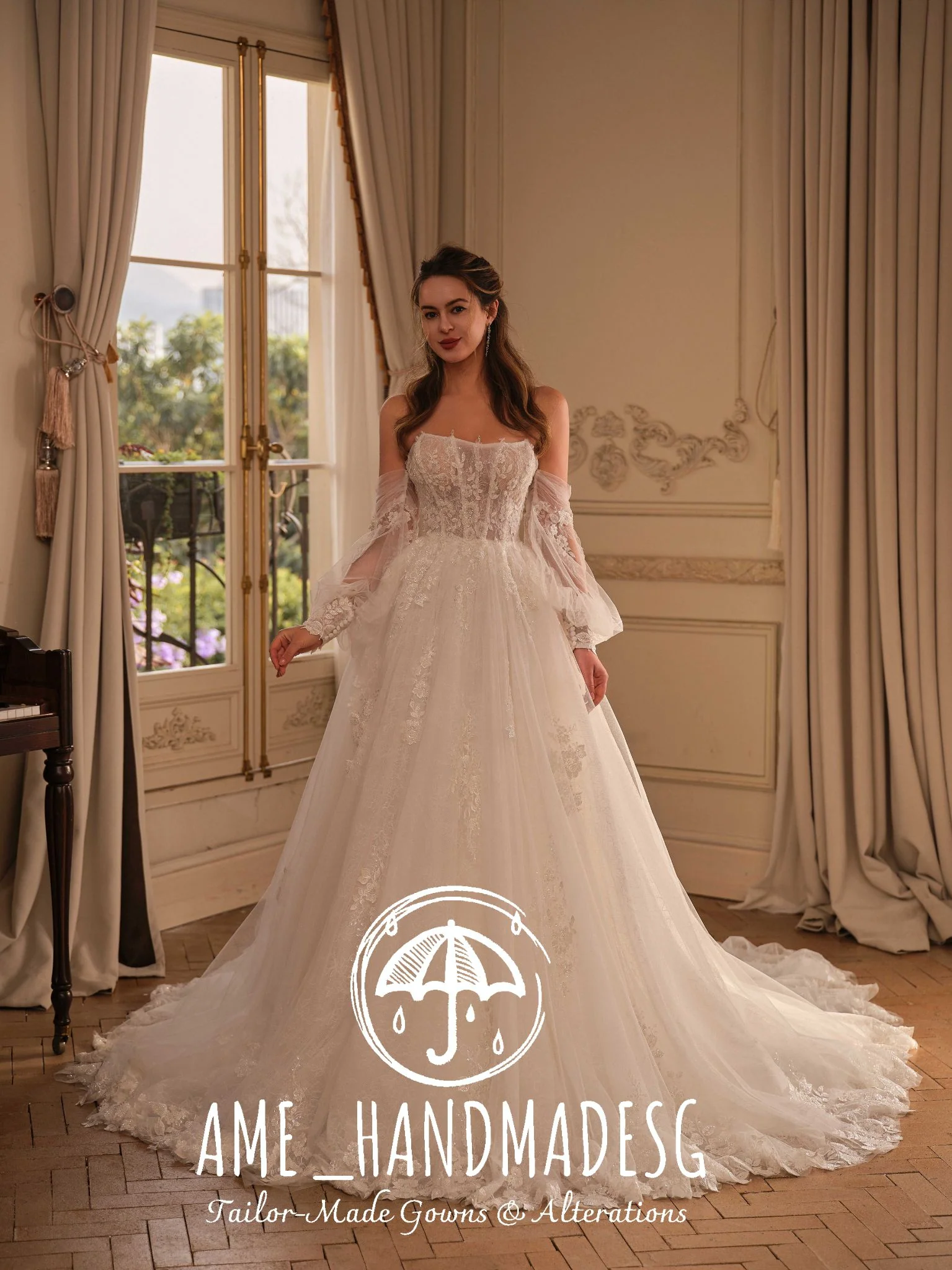Timeless Whisper: A Romantic Handcrafted Bridal Gown