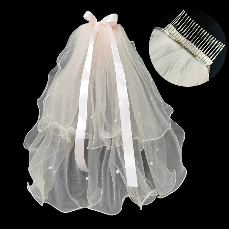 Fuchsia Bridal Veil Hair Accessory - Image 18