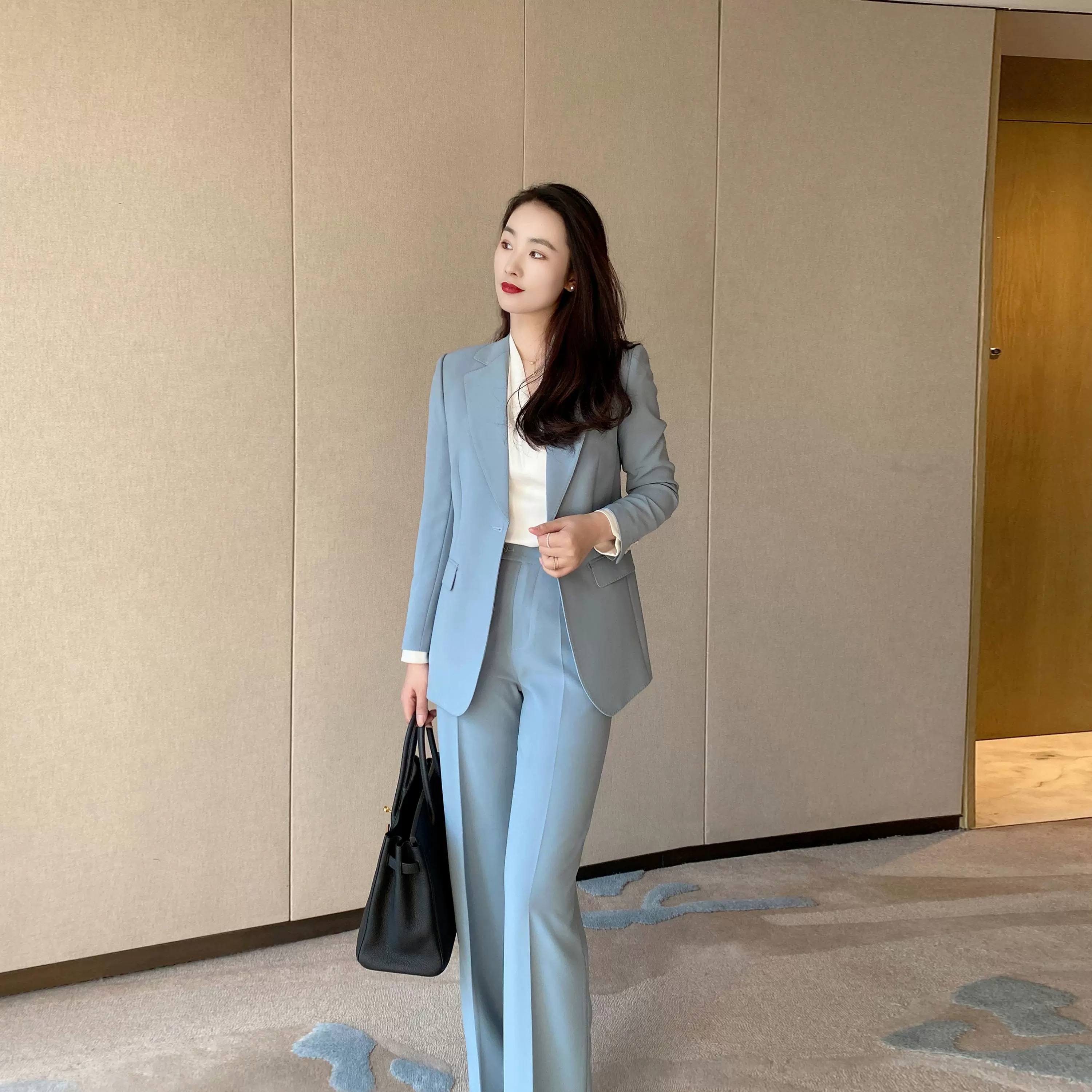 Lake Blue Women's Spring Suit Jacket Two-Piece Set - Image 4