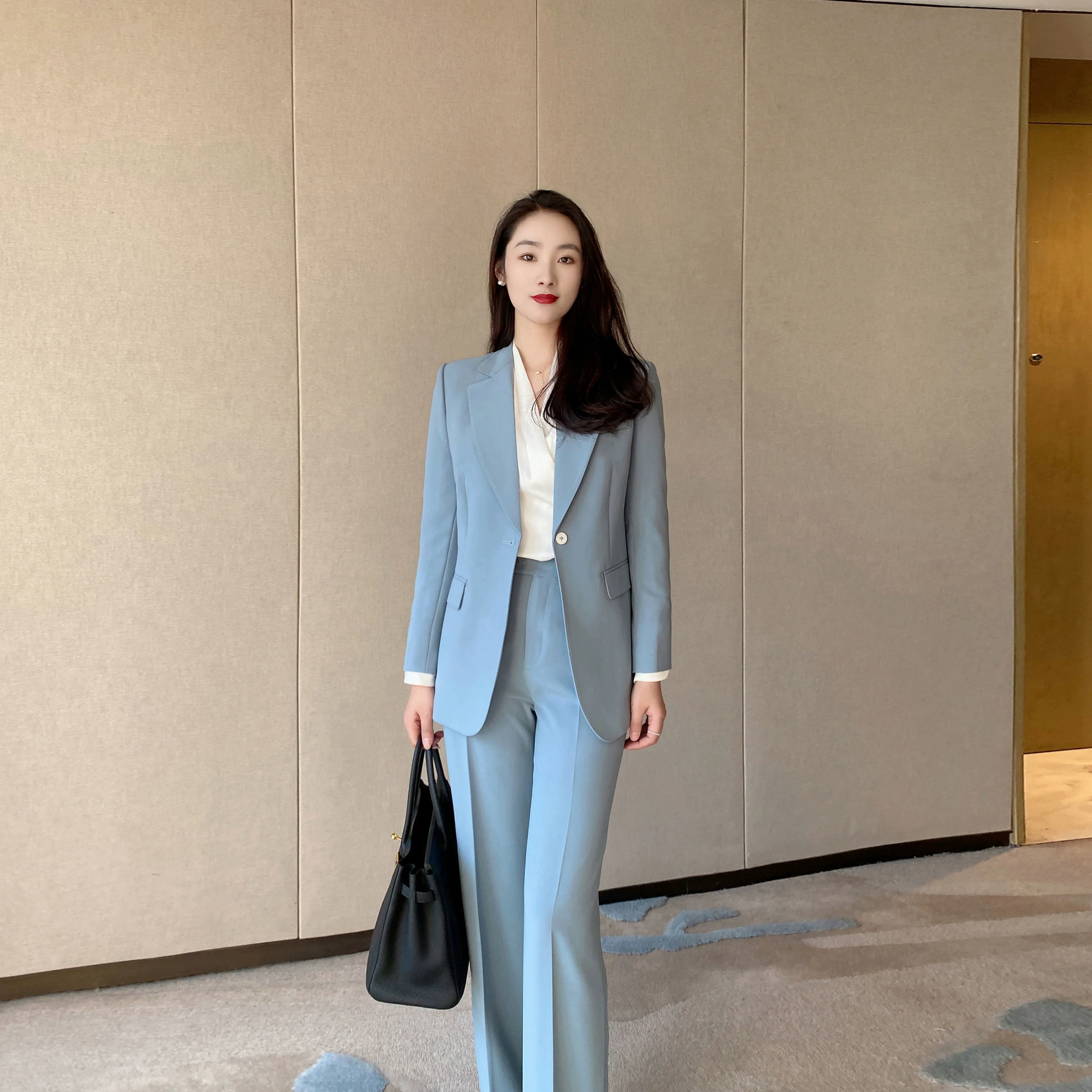 Lake Blue Women's Spring Suit Jacket Two-Piece Set - Image 6