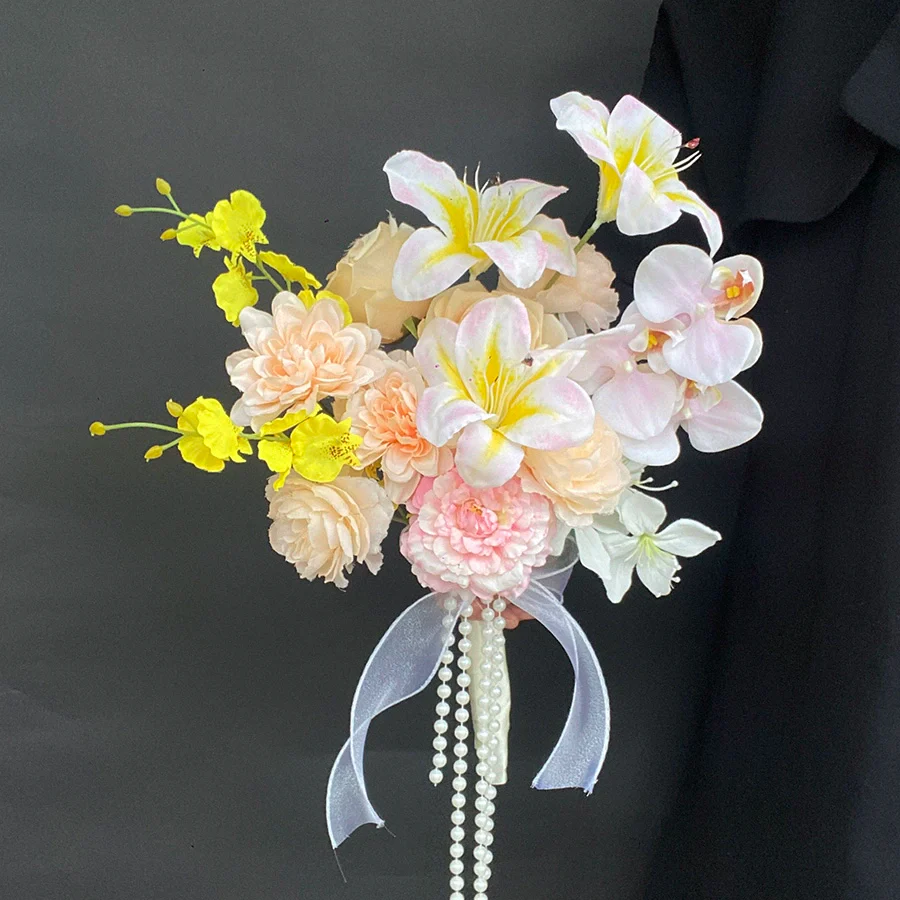 Premium Hand-held Artificial Flower Bouquet – 45×30 cm Color for Weddings - Image 10