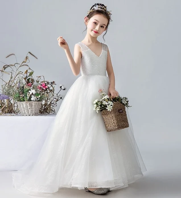 EG-SALE-AME-00203 Tulle Flower Girl Dress - Handmade Custom Occasion Gown - Ame_handmadesg - Image 2