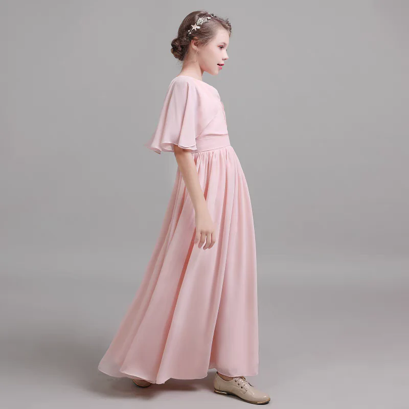 EG-SALE-AME-00173 Tulle Flower Girl Dress - Pink Satin & Polyester Lining - Custom Sizes Available by Ame Handmadesg - Image 4