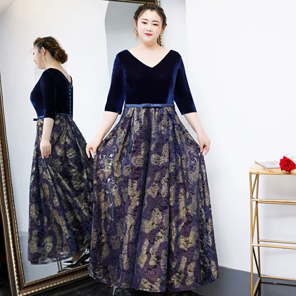 Velvet Long Evening Dress