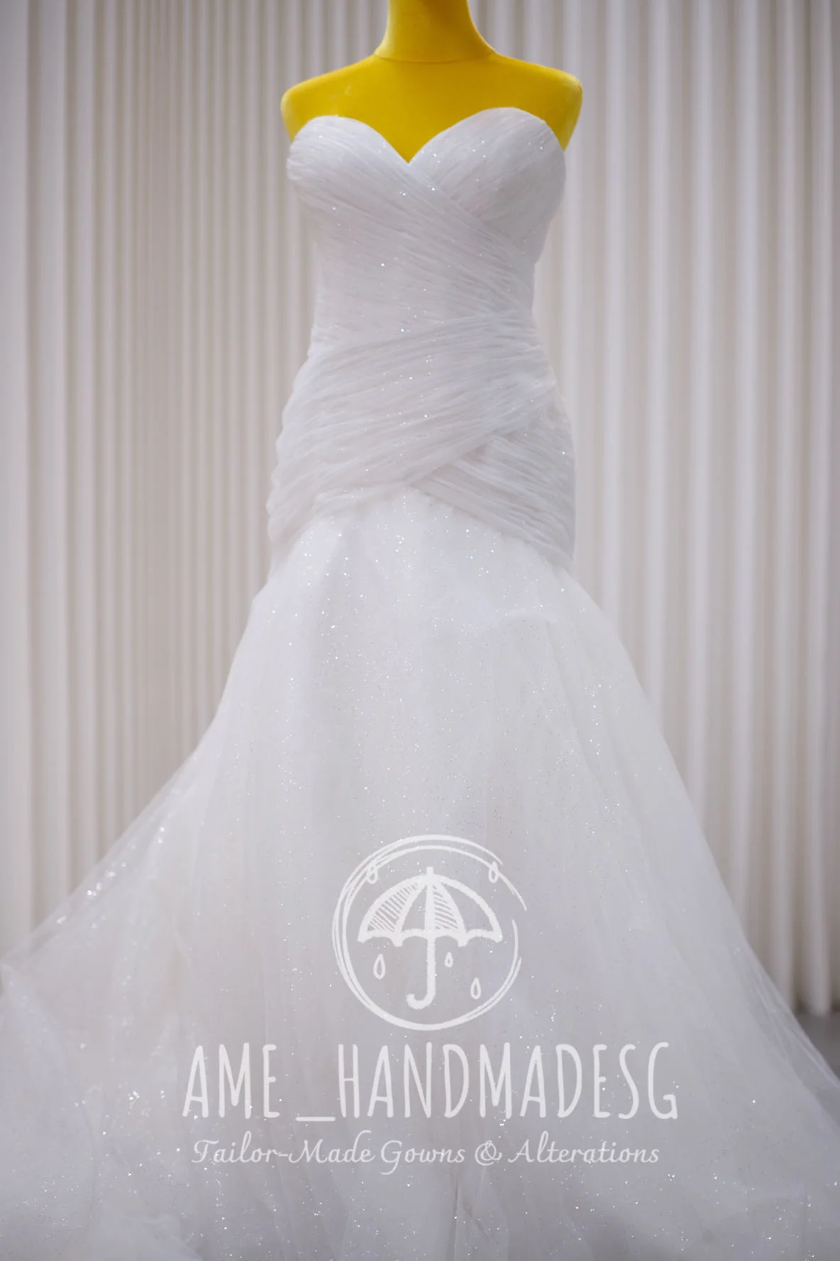 BG-WED-AME-10008 WEDDING GOWN FULL PLATED LUX GLITER FABRIC 2XL, BUST 90-94, WAITS 74-76 - Image 6