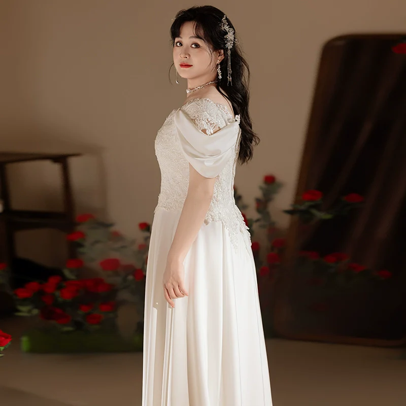 White Elegant Evening Dress - Image 4