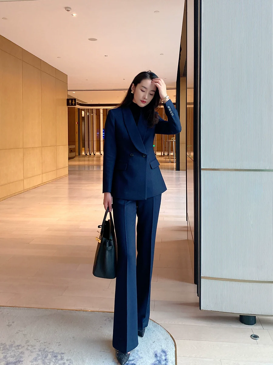 Women's Demi-Season Flared Trousers – Classic Office Suit Style - Image 3